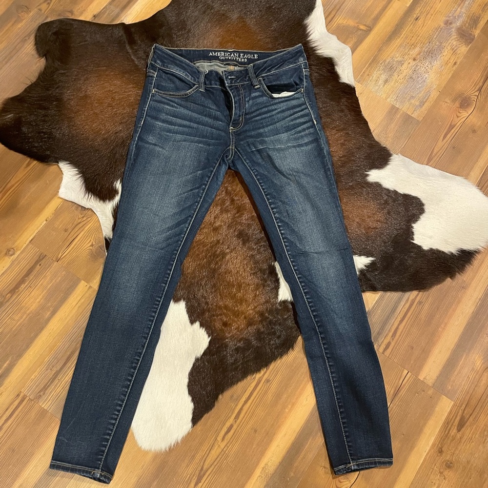 American Eagle Outfitters Women's Dark Blue Skinny Jeans